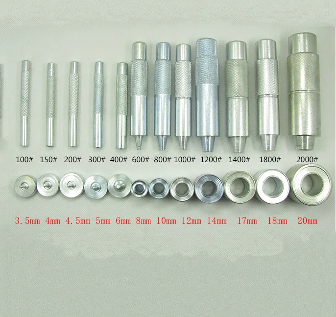 3 шт. высокое качество ручной работы металлические люверсы инструмент 3-20 мм люверсы пресс инструмент люверсы установка люверсов, углеродистая сталь удар