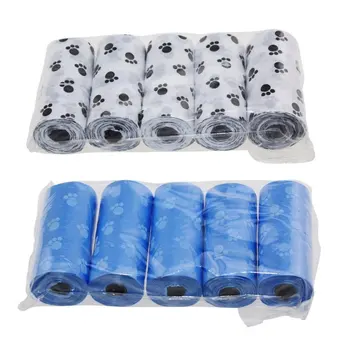 

5Roll/set Degradable Pet Waste Poop Bags Dog Cat Clean Up Refill Garbage Bags Clean Refill Garbage Bag for Outdoor Home