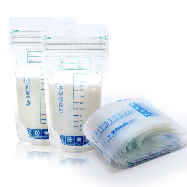 

20 Pieces 250ml Milk Freezer Bags Mother Milk Baby Food Storage Breast Milk Storage Bag BPA Free Baby Safe Feeding Bags Feeding