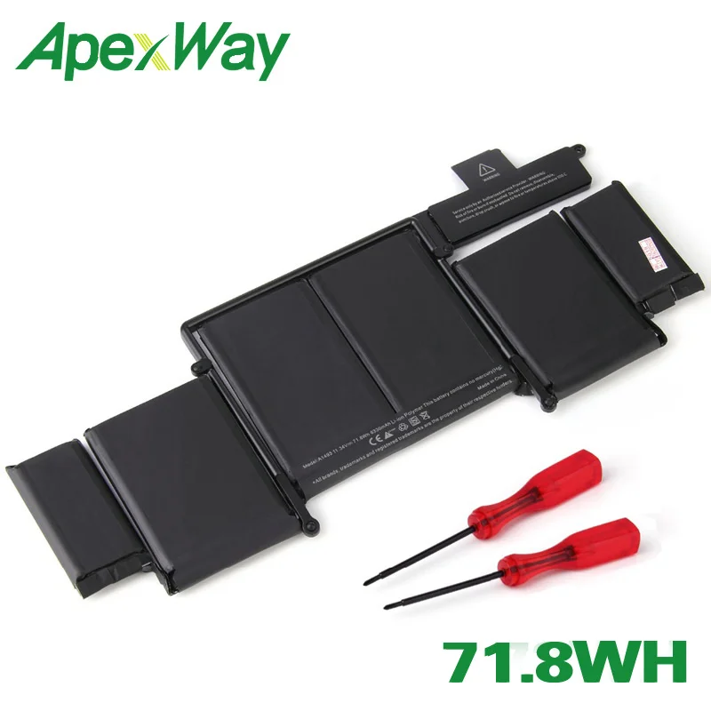 

ApexWay 71.8Wh A1493 Laptop Battery for Apple Macbook Pro Retina13-INCH A1502 (2013 2014 Year) ME864 ME865