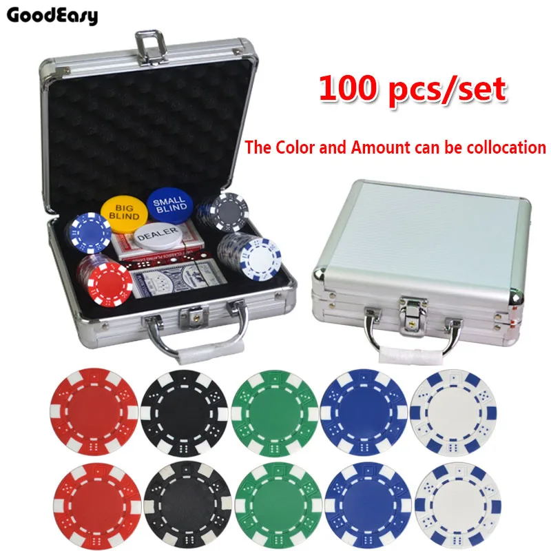 

100pcs-500pcs/set 5 Colors 11.5g/pcs ABS Poker Chips Coins Texas Hold'em Poker Games Poker Chip Sets Aluminum Suitcase