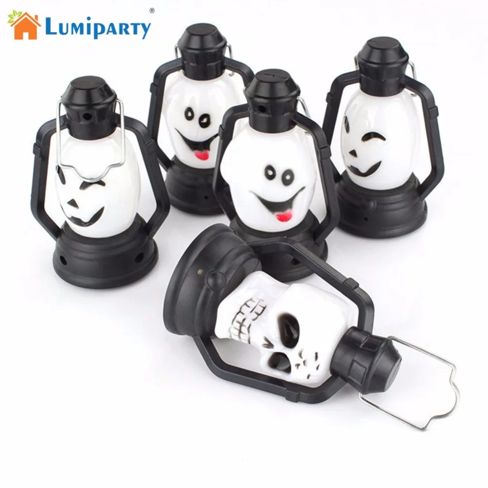 LumiParty Scary Flashing Halloween Skeleton Mini Lantern Hand Held