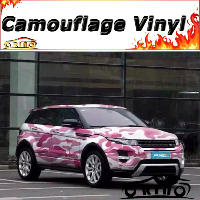 

ORINO Pink White Vinyl Decal Film Car Wrap Sticker Truck Vehicle Motorbike Camo Wrapping Film Air Bubble Free