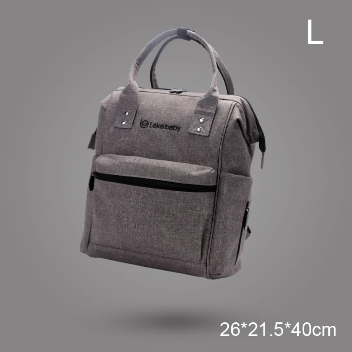 Lekebaby негабаритная сумка для подгузников, рюкзак со встроенным стальным кольцом, сумка для подгузников, большая емкость для путешествий на открытом воздухе - Цвет: Large Grey