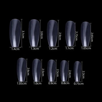 

500pcs Long Ballerina Full Cover Nail Art Tips Square Head Fake Nails Tips Transparent Plastic Professional False Coffin Nails