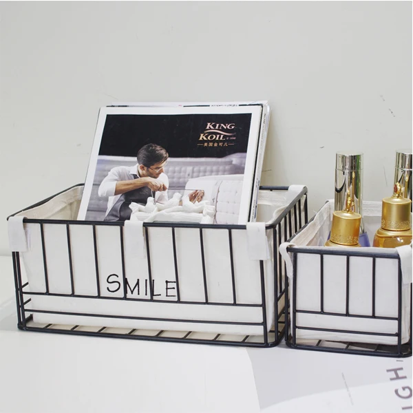 Gold Ins Iron Cosmetic Storage Basket Desktop Key Remote Control Snacks Brush Office Articles Organizer Box Sundries Container