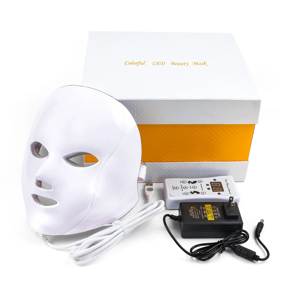  7 Colors Led Face Mask Skin Rejuvenation Wrinkle Acne Removal LED Facial Photon Mask Beauty Therapy - 33055598342