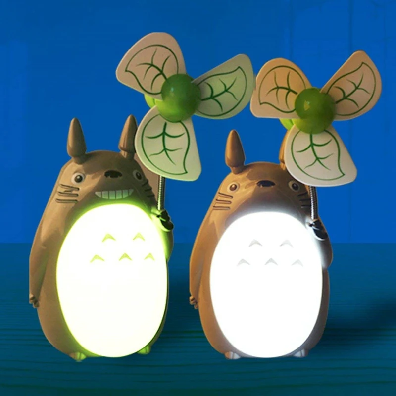 Kawaii настольная лампа для фанатов Тоторо Usb перезаряжаемая Светодиодная чтения с