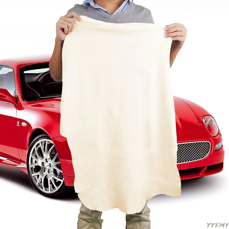 50*70 см натуральный Шамми замша кожа автомобиля чистящие полотенца сушка стиральная ткань