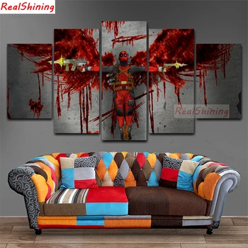 

5pcs diy Diamond Painting Cross Stitch Deadpool full square Diamond Mosaic beaded Embroidery Rhinestones H1564