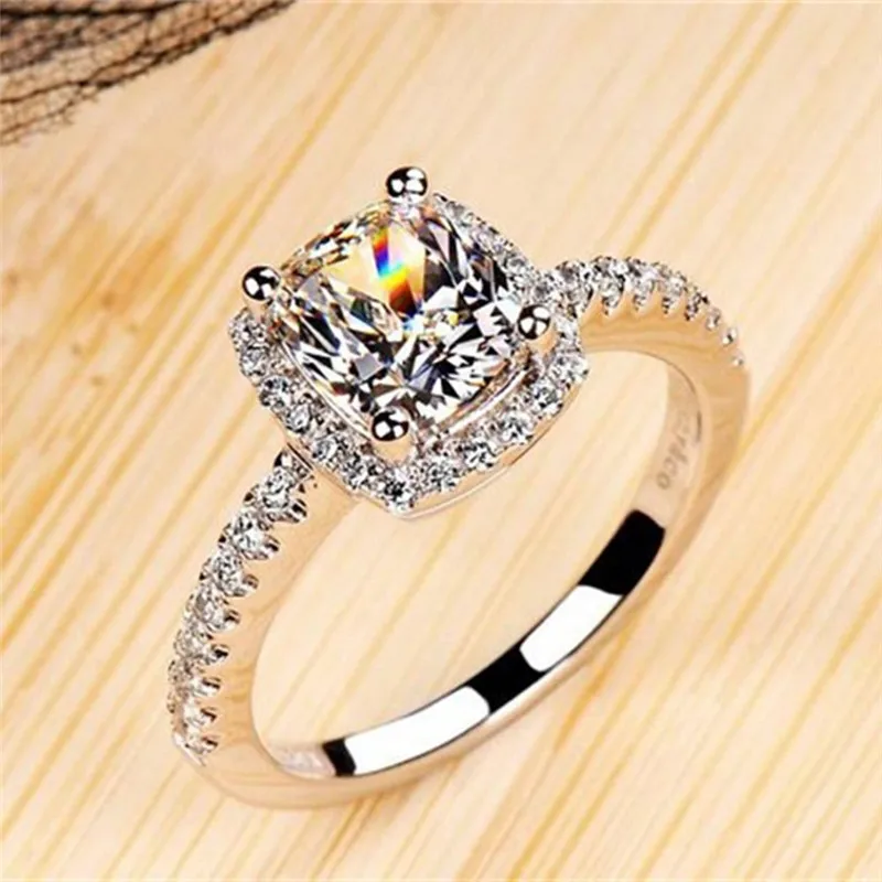 

Rings For Women Bridal Wedding Fashion Jewelry Engagement White Gold Color Rings Woman Anillos Acero Inoxidable Mujer