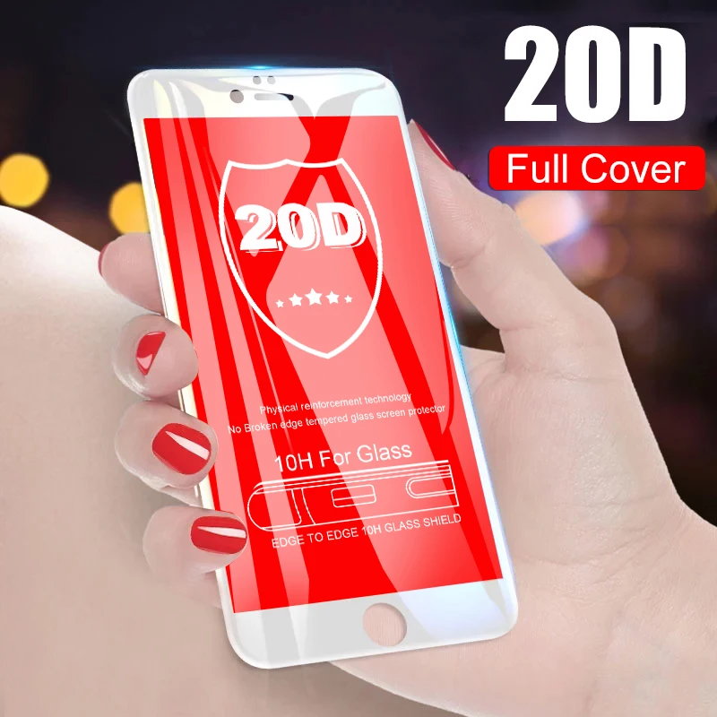 

20D Full Cover Protective Glass Film On The For iphone 7 8 6 6s PLus Screen Protector For iphone 6 6s 7 8 PLus Tempered Glass