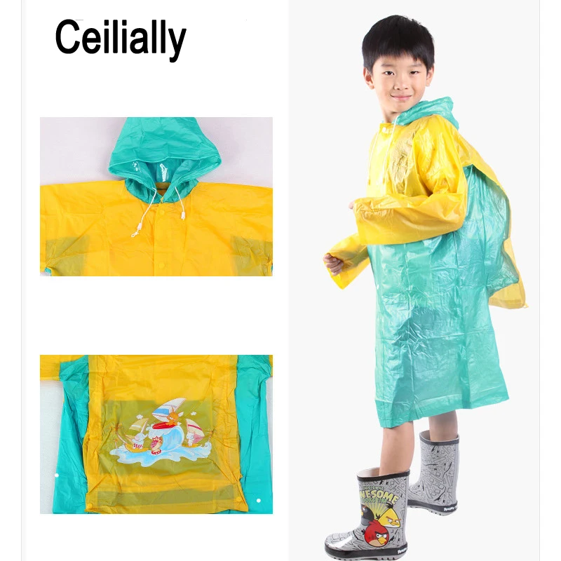 Cute Raincoat for Children Cartoon Kids Girls Boy Rainproof Rain Coat