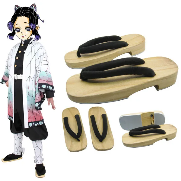 

Demon Slayer: Kimetsu no Yaiba Kochou Shinobu Shoes Men Japan geta Anime women Cosplay Canvas Shoes