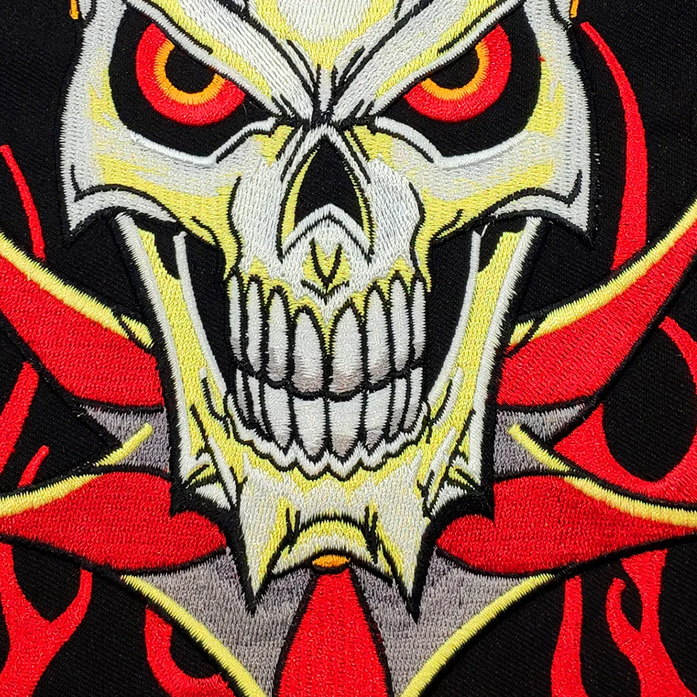 JESTER FACE EMBROIDERED 11 INCH BIKER PATCH
