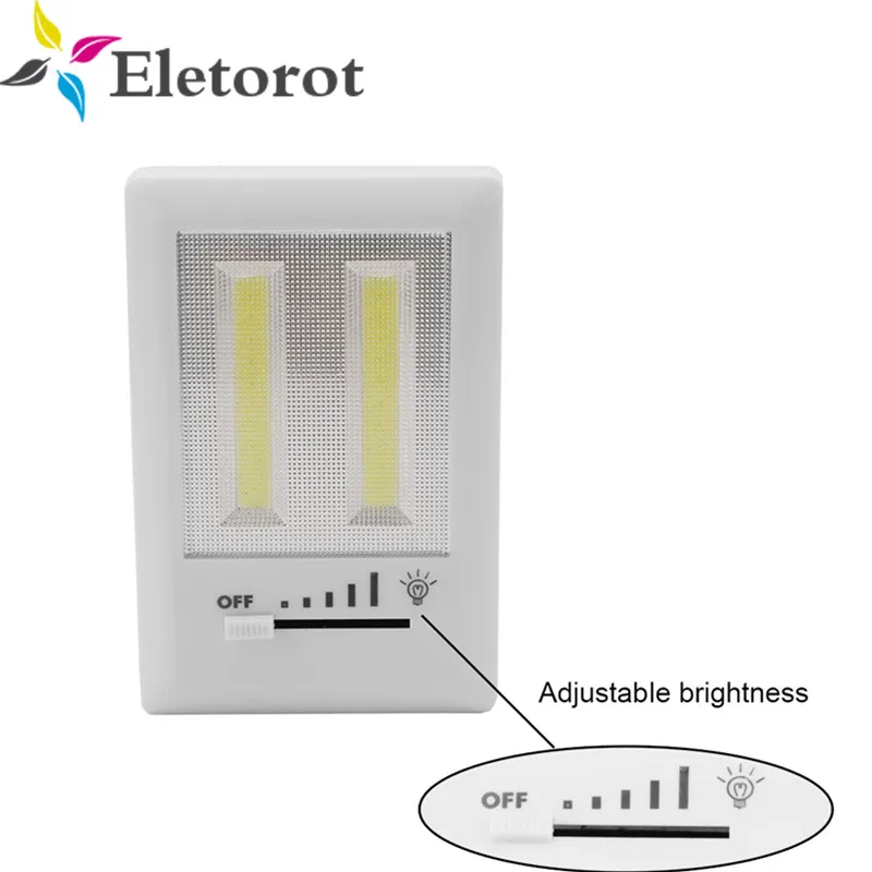 Беспроводной ночник на батарейках Регулируемый ползунковый Переключатель Магнитный ночник двойной COB светодиодный светильник для внутреннего шкафа