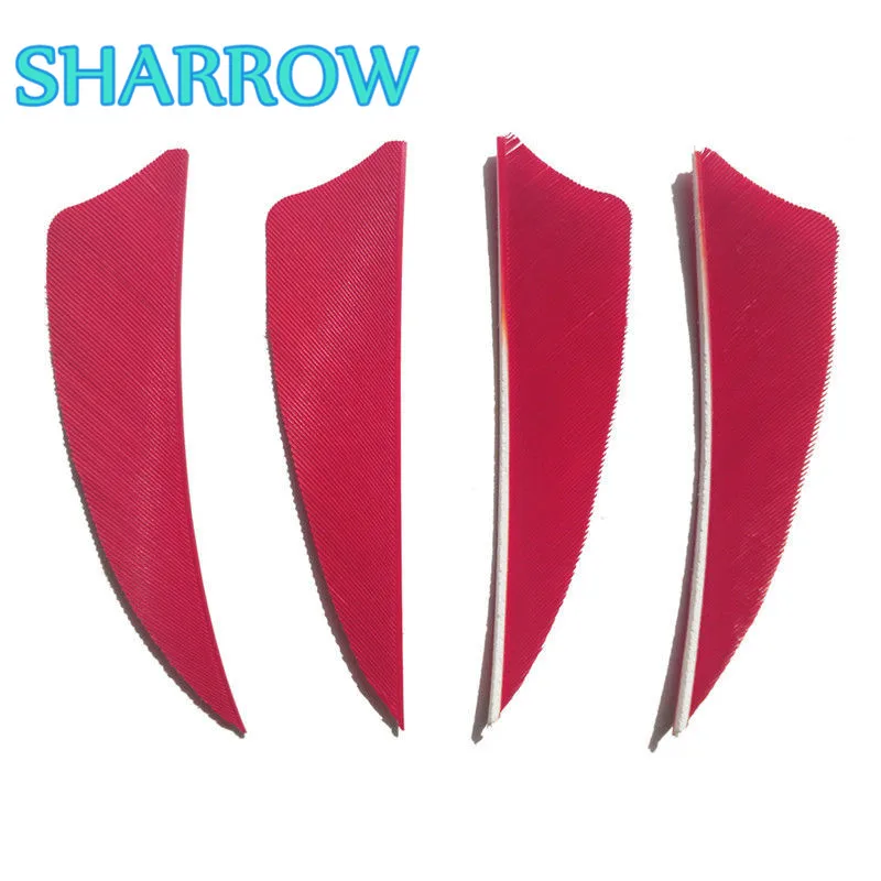 

100pcs 3" Left Wing Handcraft Fletching Feathers DIY Arrow Tools Feathers Black Red Solid Color Vane Shaped Archery Accessories