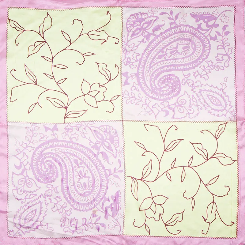 

Guarantee 100% Silk Scarf Square Cashew Nut and Flower Small Square Silk Scarf Women 50cm 2019 Mini Silk Bandana for Office Lady