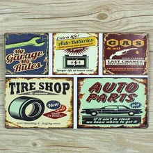 Прямые продажи "шиномонтажный магазин" жестяная пластина знаки плакат фильм Искусство кафе бар винтажная металлическая живопись наклейки на стену домашний декор 20X30 см
