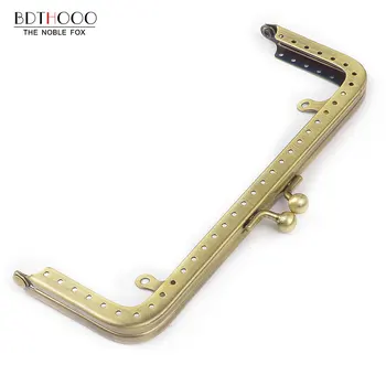 

10pcs/lot 15.5cm Square Metal Purse Frame Handle for Clutch Bag Accessories Making Kiss Clasp Lock Antique Bronze Bags Hardware