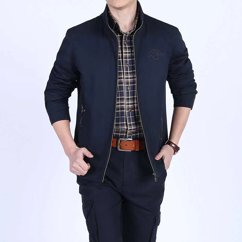 New Fashion Mens Military Jackets 4XL 5XL Stand Collar Bomber Jacket Cotton Casual Loose Coat Male Clothing OUTWEAR