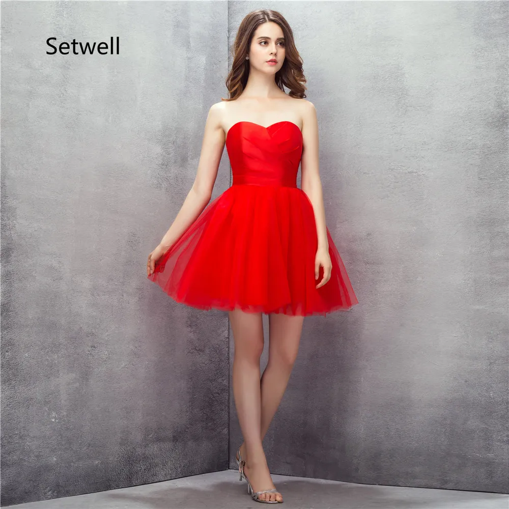 

Setwell Simple Mini Short Prom Dresses 2017 Sexy Strapless Backless Bridesmaid Dress Custom Made High Quality Homecoming Dress