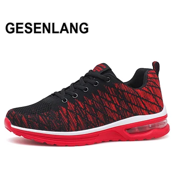 

2019 Men's Black Running Sport Shoes Breathable Light Male Sneakers Cushioning Air Cushion Nonslip Outdoor Tourism Walking Shoes