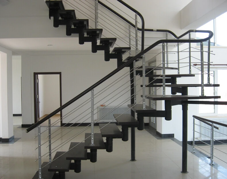 Hierro forjado / vidrio / acero / PVC mango escalera de caracol