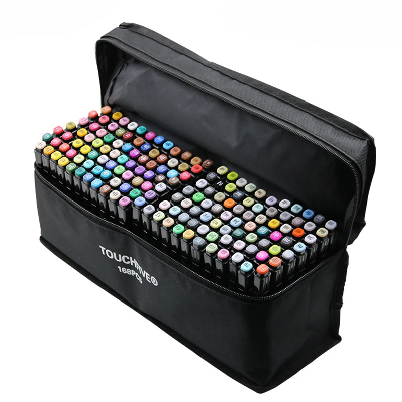 TOUCHFive 168 Colors Single Black Acrylic Art Markers Dual Head Alcohol Sketch Markers Pen For Drawing Manga Felt Brush Pens Art Supplies4