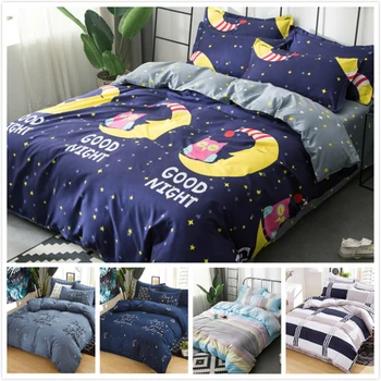 

High Quality Soft Cotton Bedding Set 3pcs/4pcs Kids Bed Linens Single Twin Queen King Size Duvet Cover 1.35/1.5/1.8/2/2.2/2.3 m
