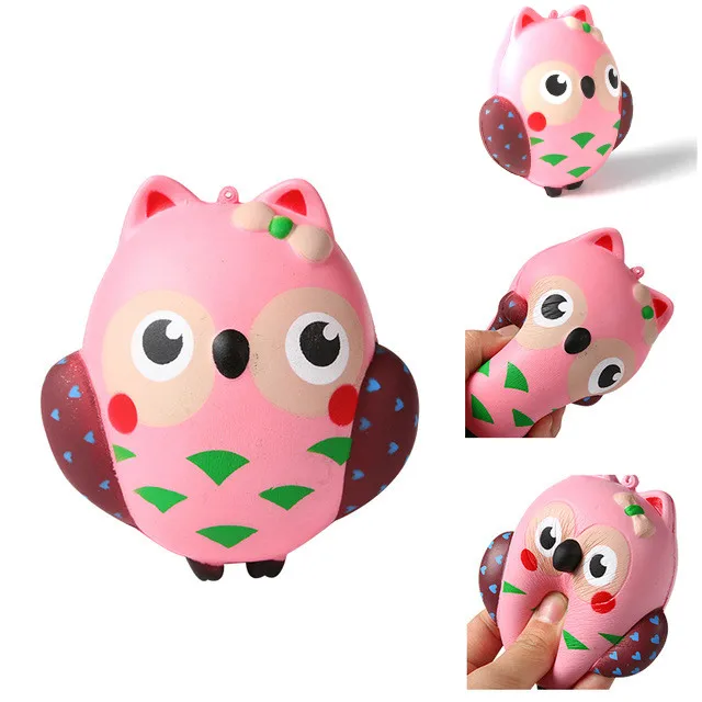 Mskwee Kawaii Squishy Cute Pink Cartoon Owl Soft Slow Rising Squeeze toy Phone Strap Break Kids adults anti stress Squishes | Игрушки и