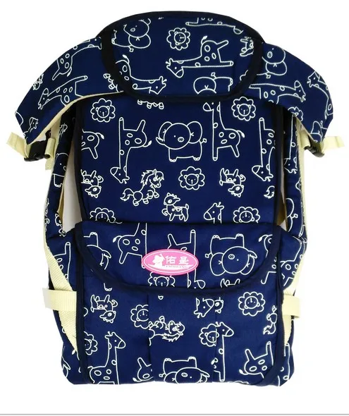 Акция! Спереди и сзади Кенгуру Органический хлопок новорожденных Обёрточная бумага слинг Рюкзаки регулируемый дети - Цвет: Синий