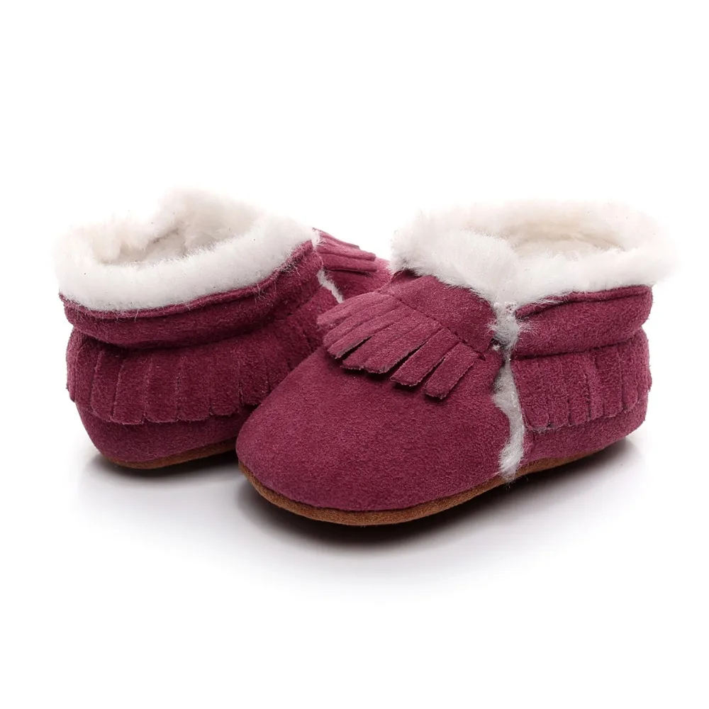 Новый стиль, зимние меховые сапоги из натуральной кожи, обувь для маленьких девочек, ручная работа, жесткая резиновая подошва, обувь для