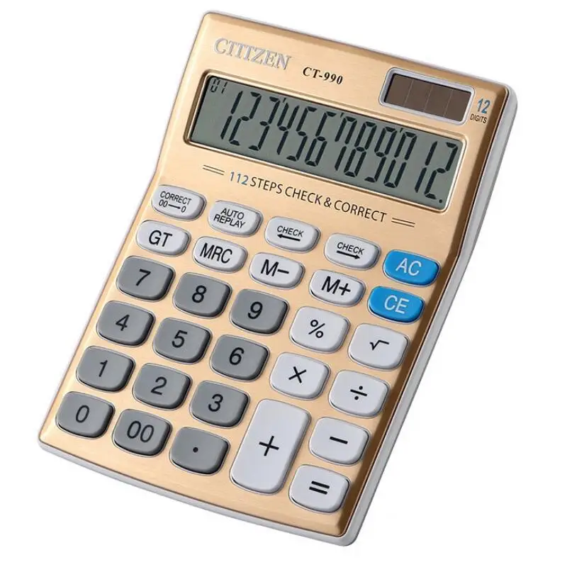 ct 990 gold 12 digits office calculator computer solar home office calculator