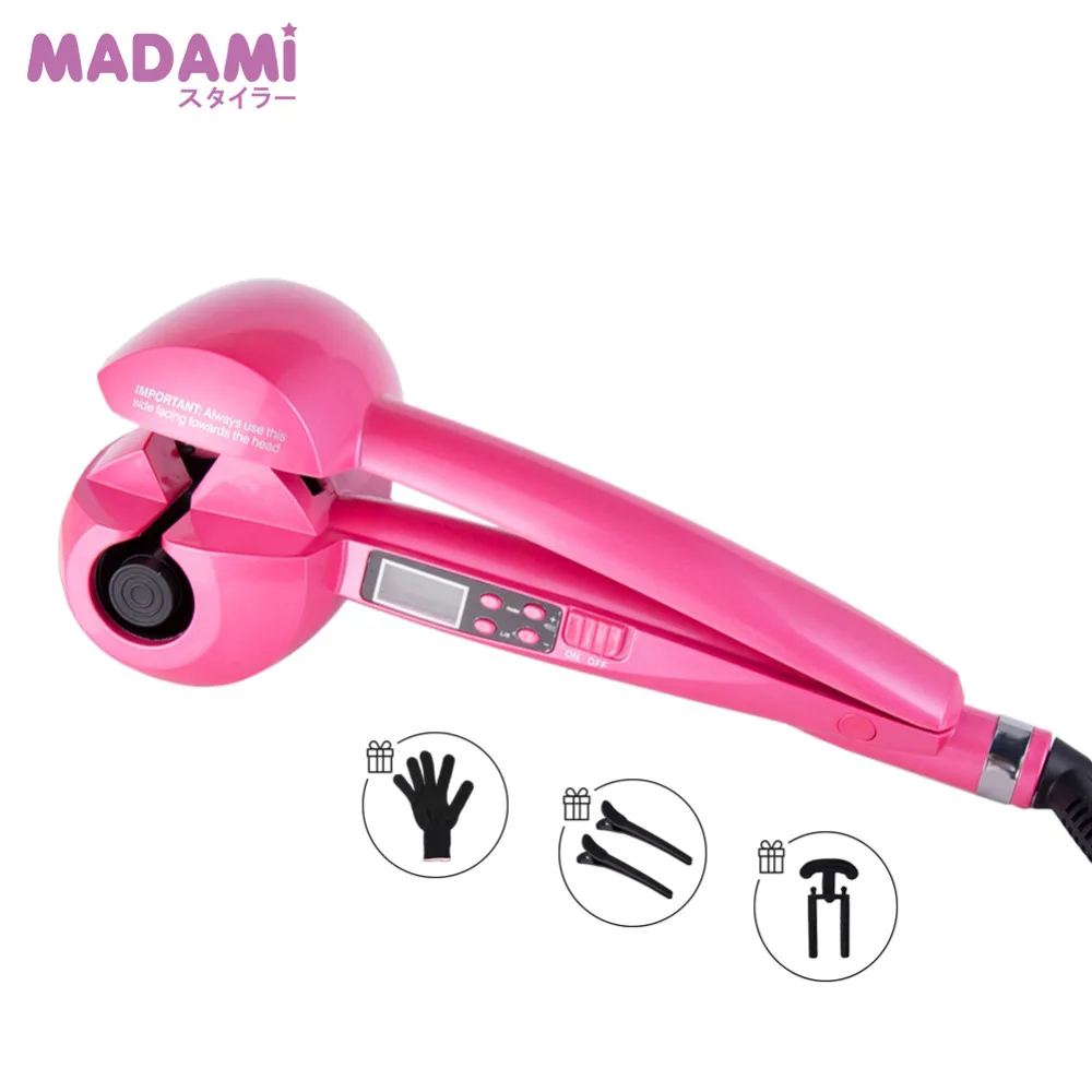 Madami Pink Automatic Rotate Domestic Hair Curlers Curling Wang For