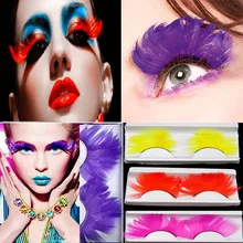 Искусственные ресницы с перьями для наращивания маскарадный сценический художественный преувеличенный художественный Магнитный накладные Ресницы cilios importe Макияж Красота