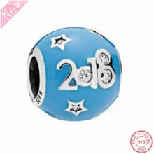 Fantasyland замок издание бусины синяя эмаль DIY Fit PANDORA Подвески Серебро 925 для женщин Изготовление ювелирных изделий из драгоценных камней FL690