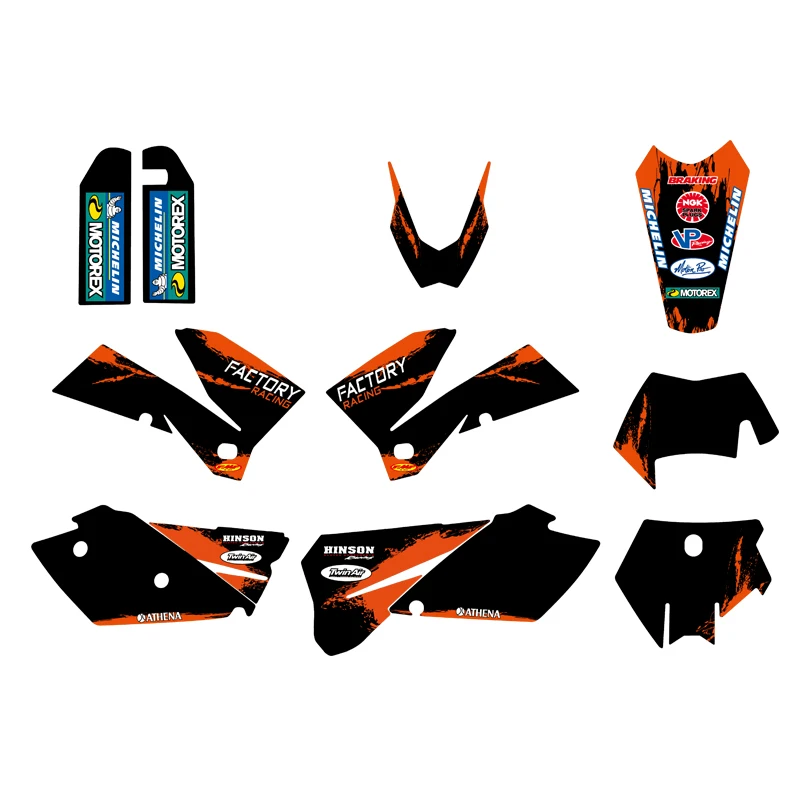 4 стиля Стикеры для графического фона велосипеда внедорожника KTM EXC SXF SX XC XCW 125 250 450
