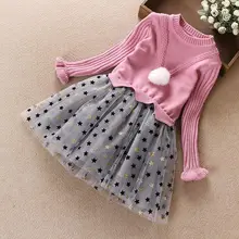 Новая детская одежда; вязаный свитер для девочек-подростков; зимние пуловеры; платье-пачка «кроше»; верхняя одежда; вечерние платья для девочек; vetement fille