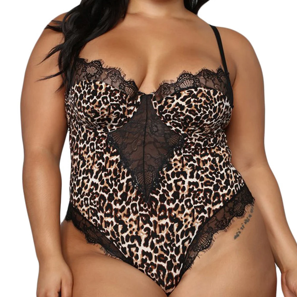 Sexy Backless Leopard Lace Bodysuit Skinny Bodysuit Large Size One-Piece Jumpsuit Romper Women Summer Party Playsuit Coveralls Sexy Backless Leopard Lace Bodysuit Skinny Bodysuit Large Size One-Piece Jumpsuit Romper Women Summer Party Playsuit Coveralls