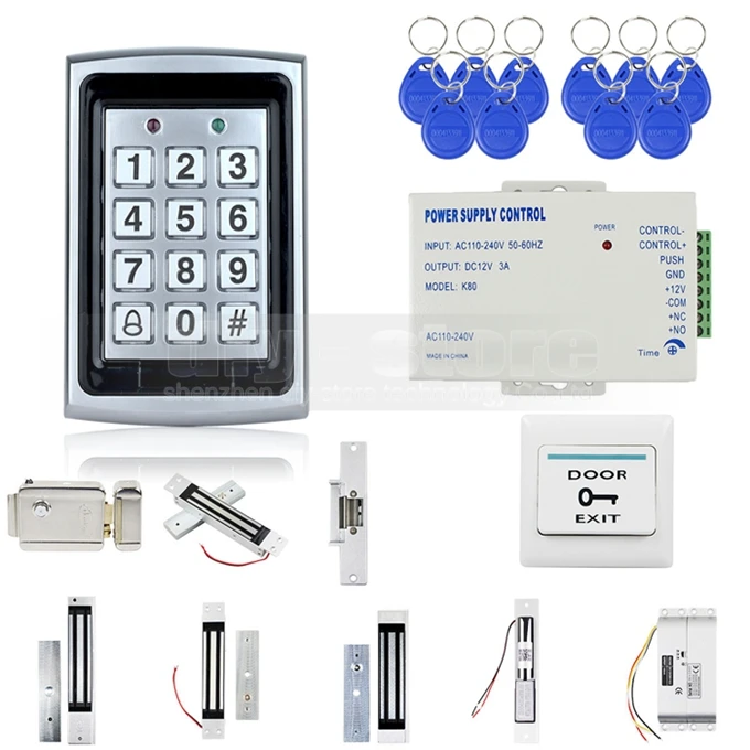 DIYSECUR 125 кГц RFID двери Система контроля доступа DIY Kit с электронным магнитным замком 12 В в 3A питание Металл Клавиатура доступа