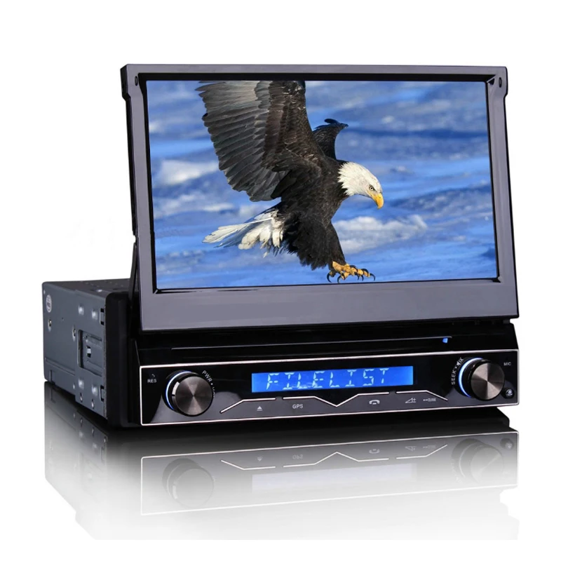 Cheap Car DVD Player for Universal 7 Inch 1din Retractable Touch Screen Car Multimedia Player DVD GPS Navigation Bluetooth FM 3