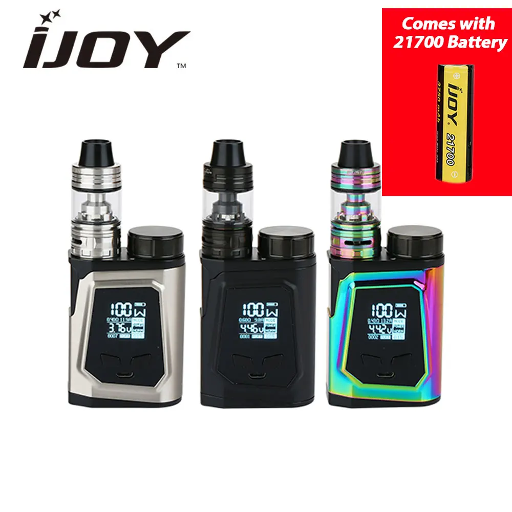

Clearance Price IJOY CAPO 100 e-Cig Kit with 100W Box MOD & 21700 Battery 3750mAh & 3.2ml Captain Mini SUBOHM Tank VS Alien Baby