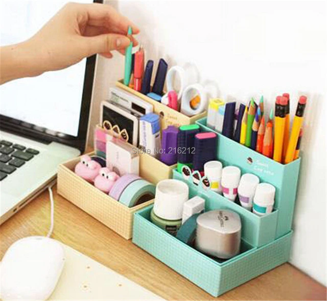 Boîte de rangement papier pour bricolage  50 pièces, plateau de rangement,  décoration de bureau, papeterie, organisateur de maquillage et cosmétiques  - AliExpress