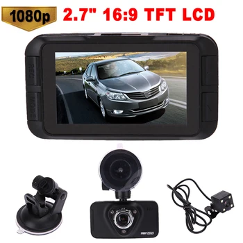 

2.7" 4X 1080P 170 Degree Car DVR Night Vision Video Recorder with Rear Camera Support Park Monitoring Car Accessories