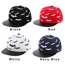 Модная бейсбольная Кепка Лето-осень, Детские бейсболки эластичные для мальчиков и девочек, плоская кепка с принтом летучей мыши, Детские Хип-хоп шапки, детский тент