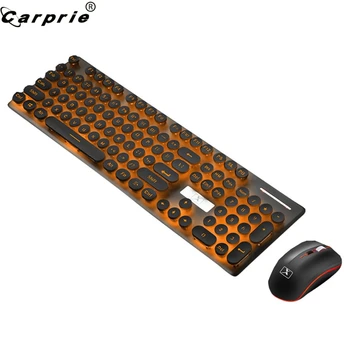 

CARPIRE 2.4G Wireless Gaming Mouse Keyboard Combo Round Keycaps LED Optical Gamer Mouse Mice for Home Office Use 90715