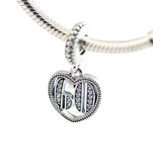 Стерлингового серебра 925 60 лет любви Висячие Бусины Подходит для женщин браслеты Подвески Серебро 925 оригинальные ювелирные изделия изготовление kralen