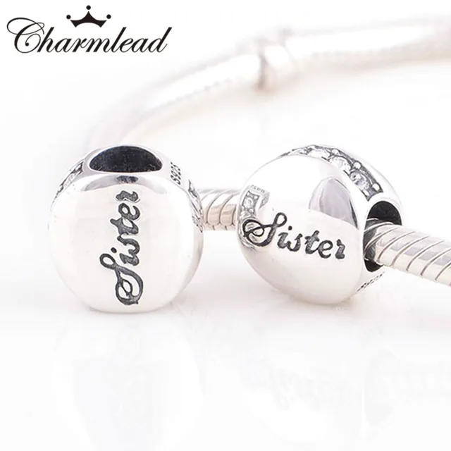 Charmlead Fits Pandora Charms Bracelet 925 Sterling Silver Sister Charmlead Fits Pandora Charms Bracelet 925 Sterling Silver Sister Love Letter Charm Beads Diy Bracelets Necklaces