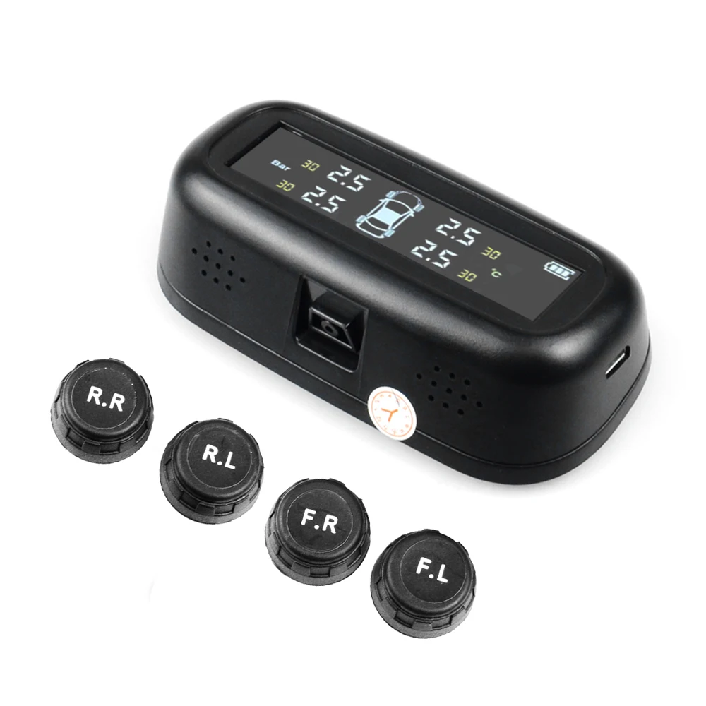 Universally For Cars Solar TPMS Car Tire Pressure Alarm Monitor System Display Temperature Warning Fuel Save With 4 Sensors car tire pressure monitor,car tire pressure sensor